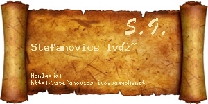 Stefanovics Ivó névjegykártya